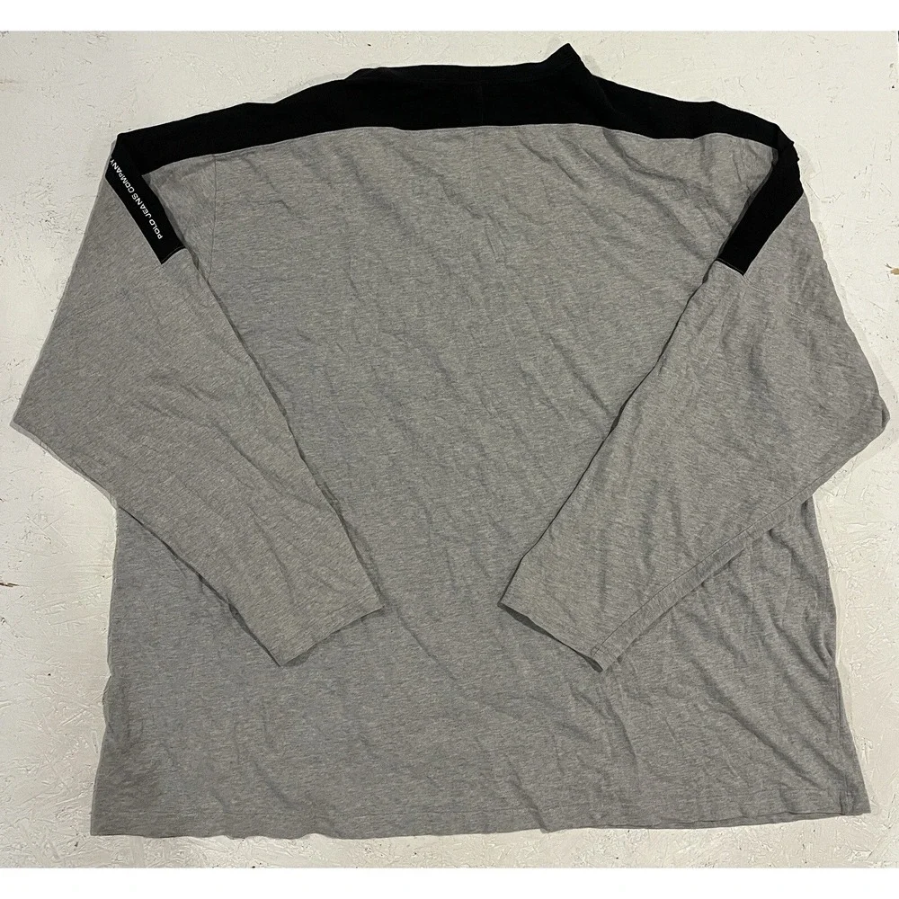 VINTAGE Polo Jeans Co‎ Ralph Lauren T-Shirt Men 4XT Gray Long Sleeve